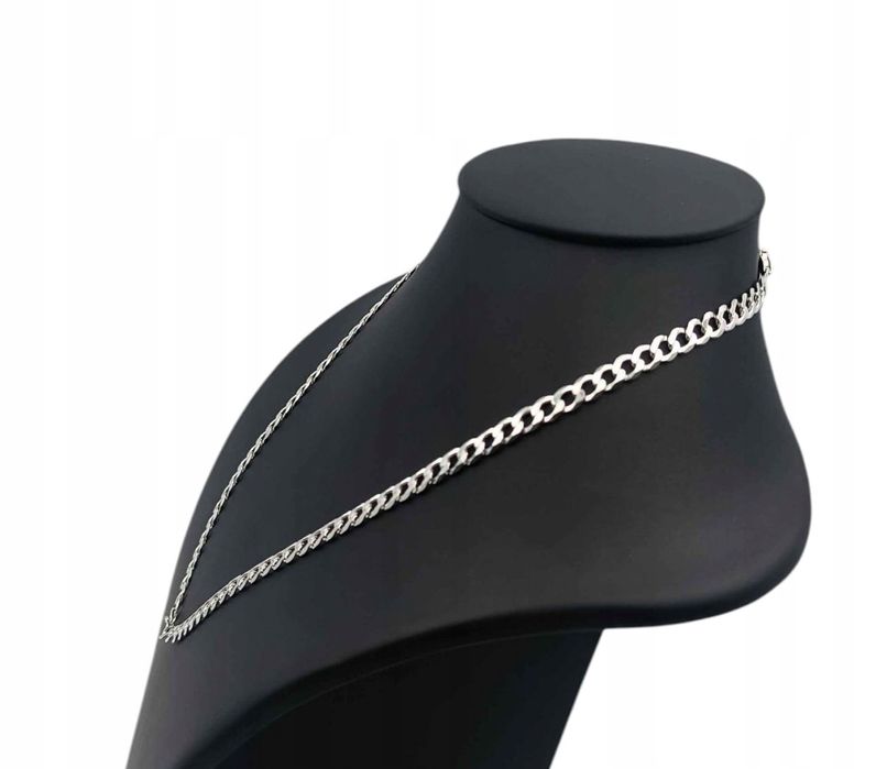 Srebrny Łańcuszek Pancerka 55CM P925 22.61g