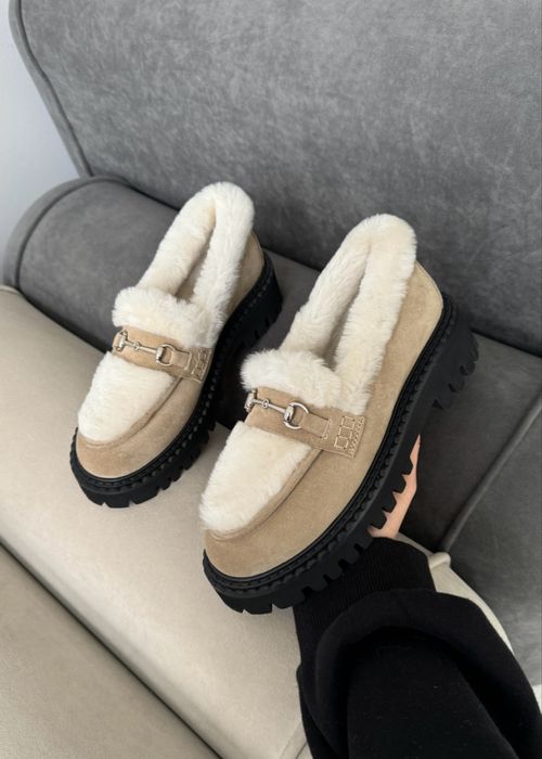 Жіночі лофери на овчині 36-23.5 см