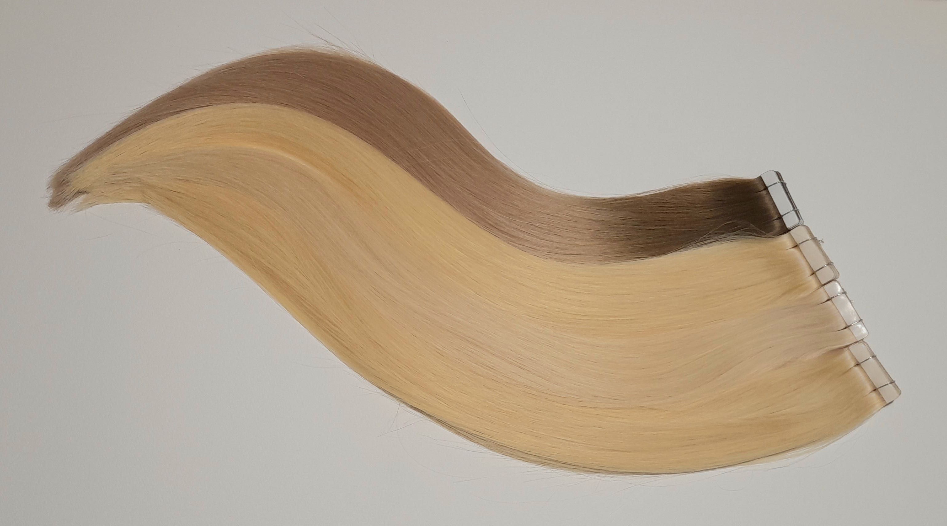 Włosy naturalne na metodę kanapkową (Tape On) - 50 cm