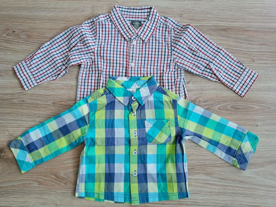 2 x Koszula dziecięca długi rękaw L.O.G.G. H&M rozm. 74/80 - 9/12 m-cy