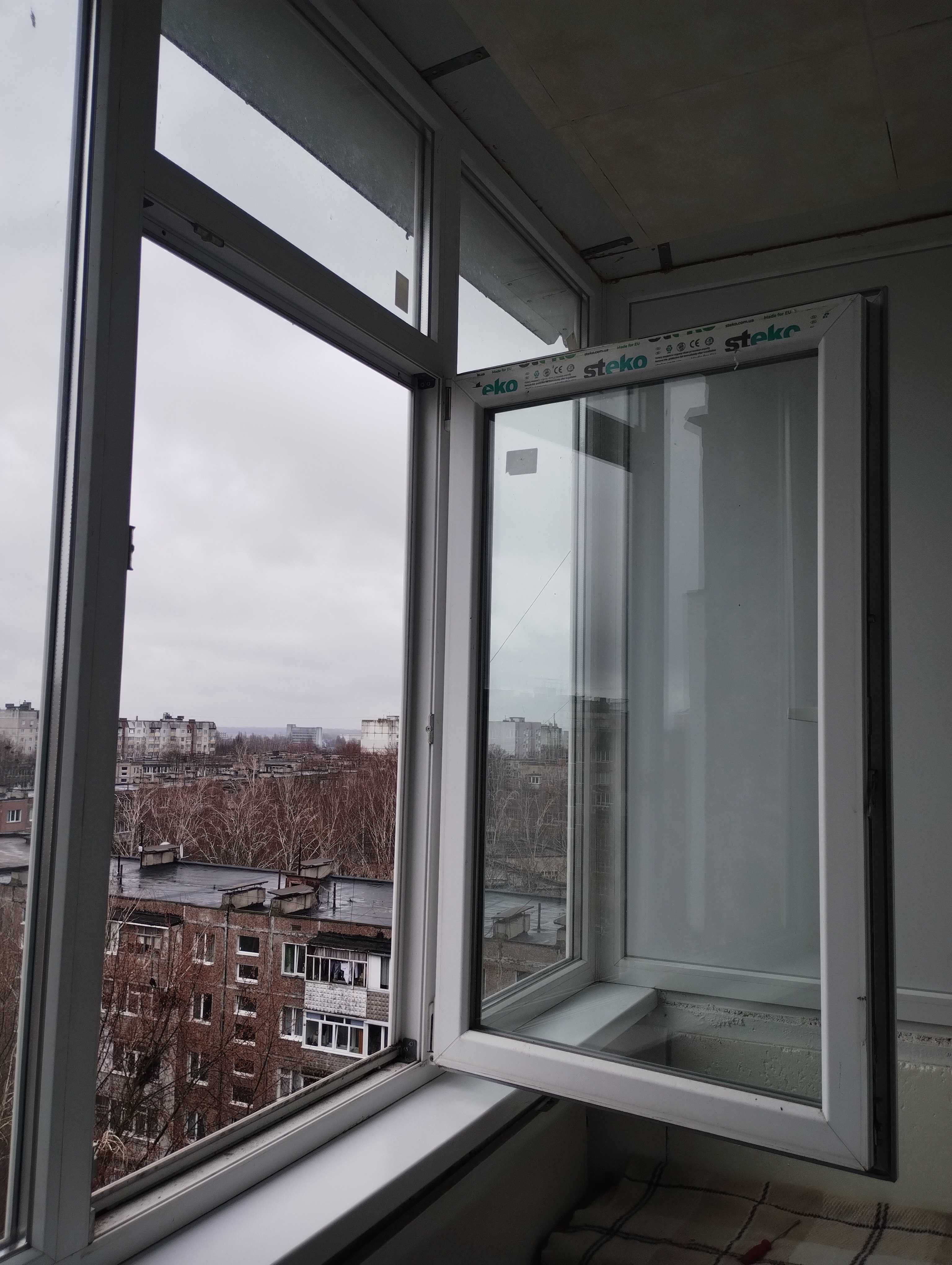 Балконная металло пластиковая рама Steko 220*160 см евро окна пластик