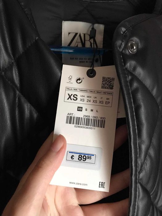 Sobretudo acolchoado mulher casaco Zara blusao penas preto novo