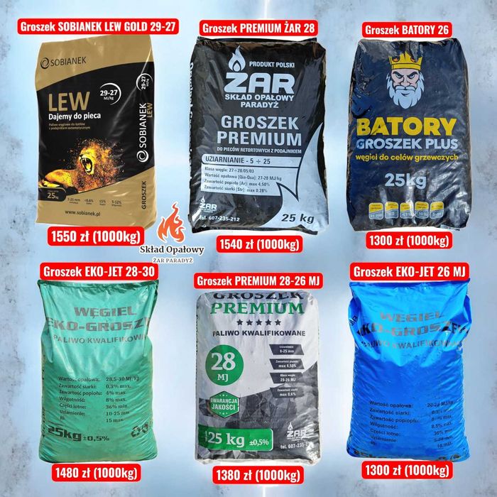 Ekogroszek Węgiel Pakowany 25kg Transport HDS Winda