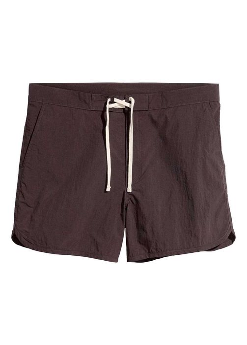 Пляжные шорты H&M однотонные тёмно-коричневые новые