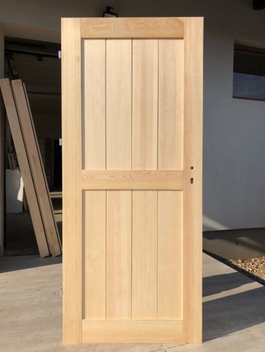 Drzwi drewniane sosnowe lite 100% z oscieżnicą pełne wiejskie OD RĘKI