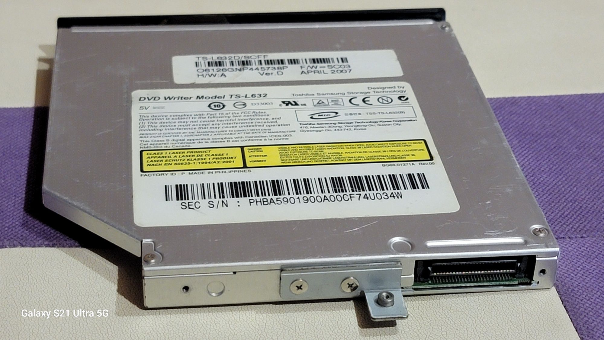 DVDRW TS-L632 для ноутбука Samsung (IDE 12.7mm)