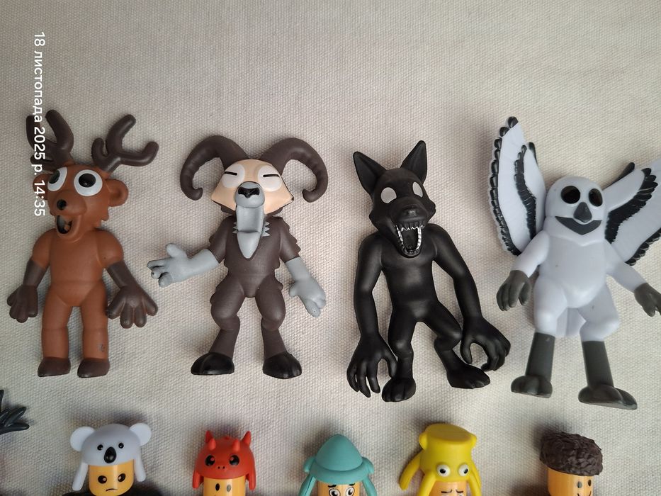 99 ночей в лесу набор фигурок 10 шт.сова,олень,баран роблокс roblox