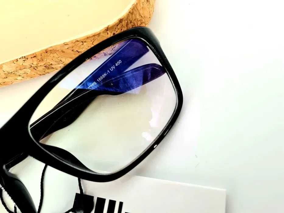 Okulary zerówki filtr niebieskiego światła czarne oprawki nowe
