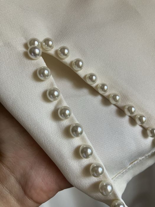 Piękna Biała Sukienka Midi Kobieca Elegancka Ślub Wesele Chrzest