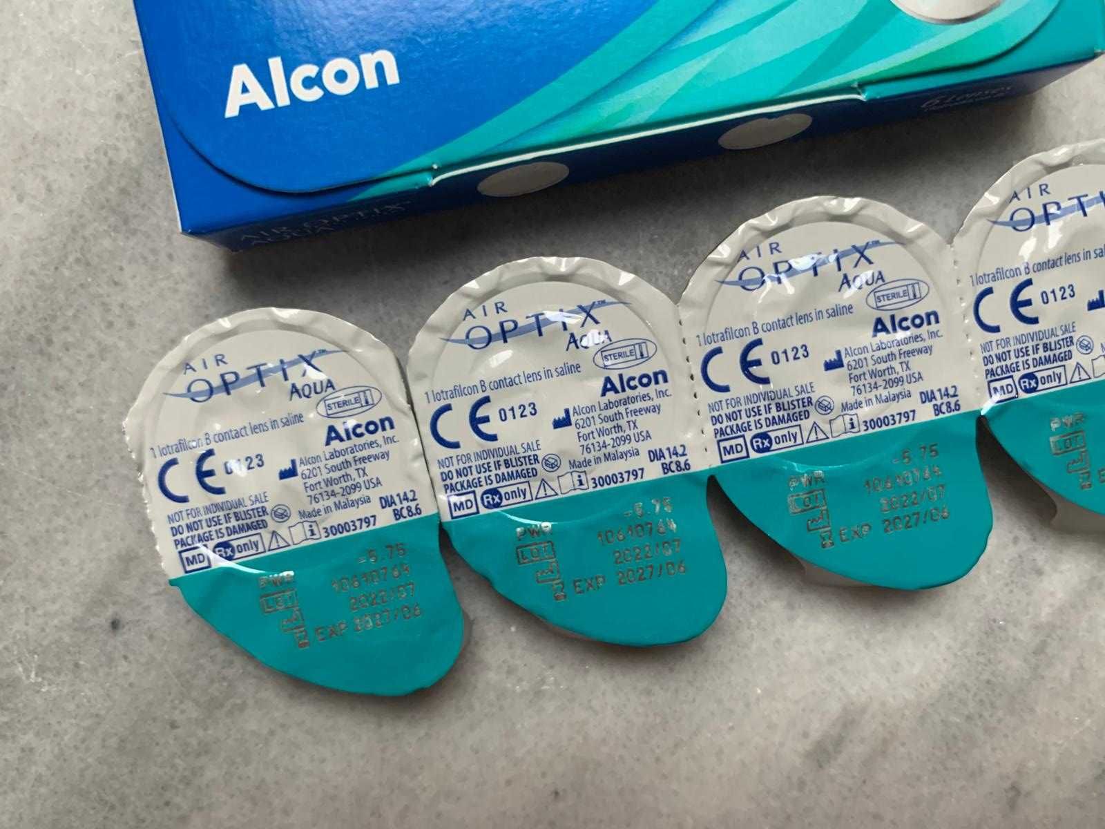 Soczewki miesięczne Air Optix Aqua silikonowo-hydrożelowe moc -5.75