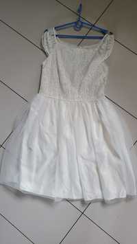 Sukienka biała weselna pokomunijna 164
