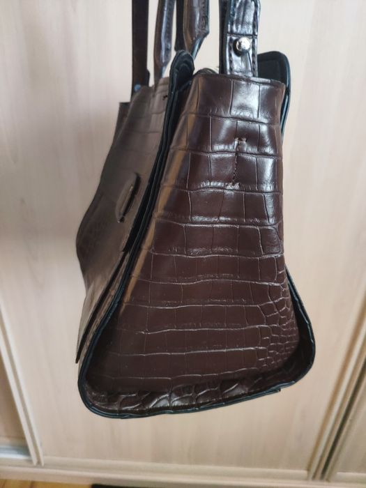ZARA torebka brązowa jak skóra aligatora