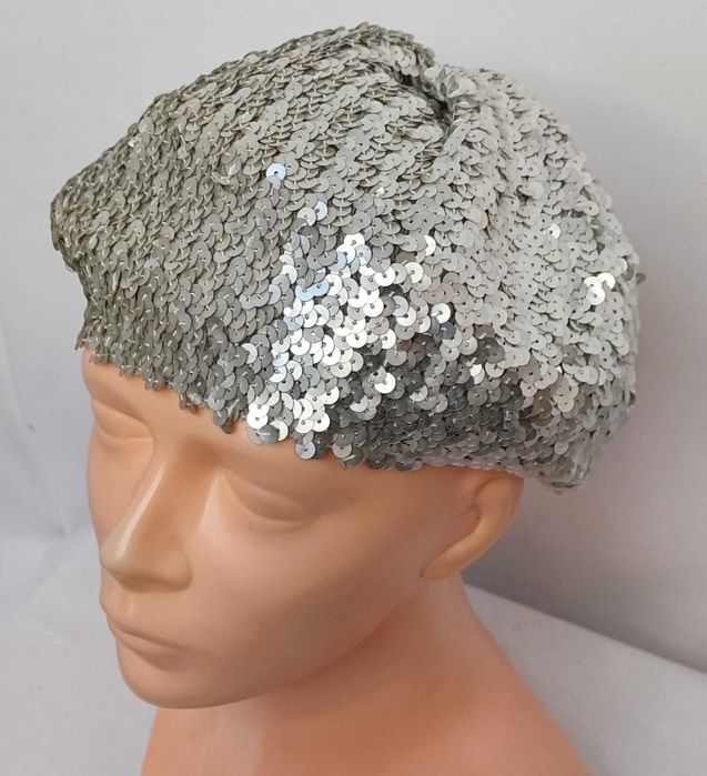 Beret Damski brokatowy//CZ_0048