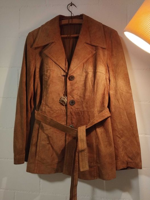 Жакет кожаный куртка винтаж Новый Италия