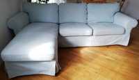 Świetna sofa 3 os z leżanką (prawa, lewa, środek) stan bdb, błękitna