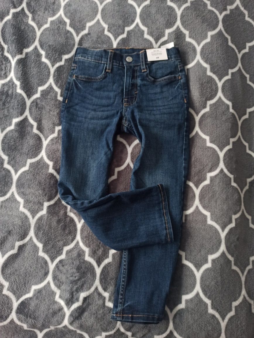 Jeansy H&M 116 spodnie jeansowe. Nowe