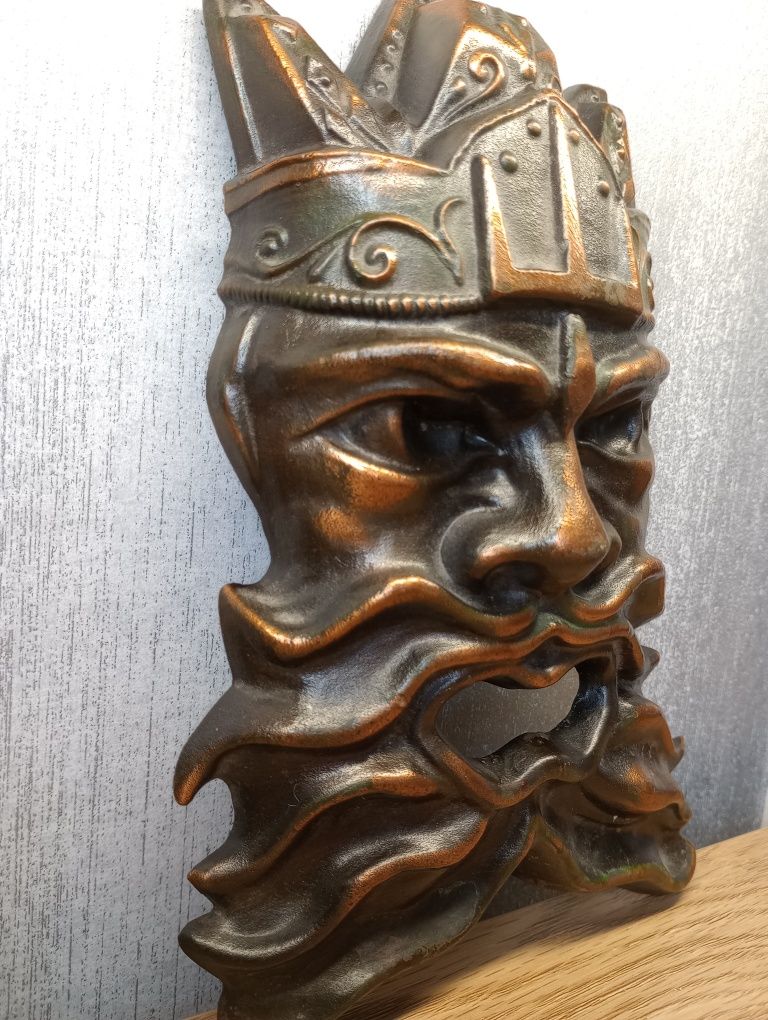 Stary metalowy odlew - maska Neptun, Posejdon