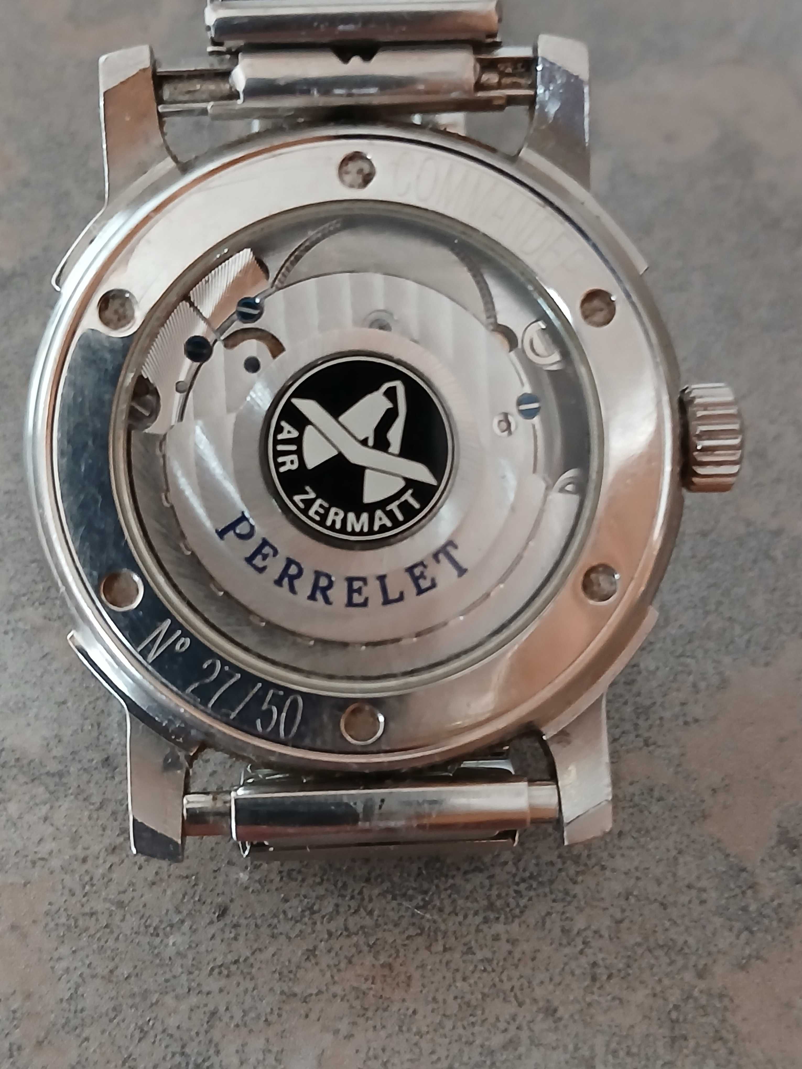 Raros Perrelet relógio suíço duplo rotor automático 18k Gold Top Rotor