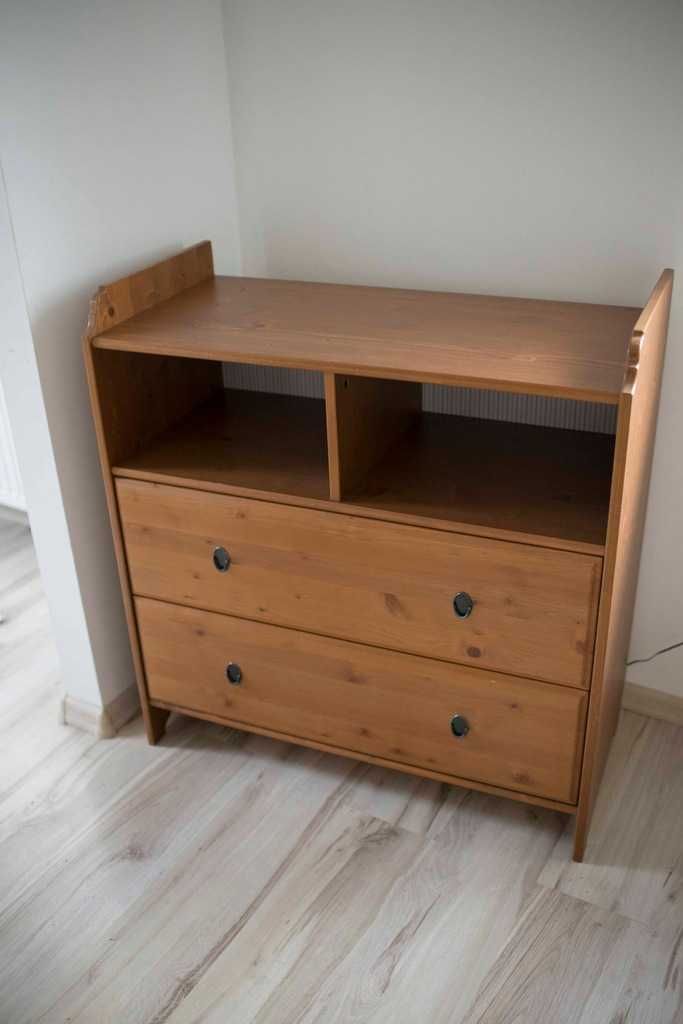 Szafka IKEA LEKSVIK-drewno-ławka z pojemnikiem INGOLF-HEMNES-komoda