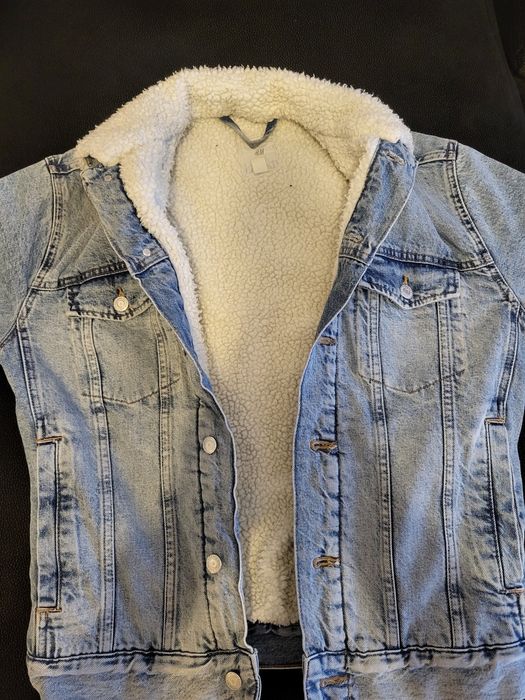 Kurtka jeansowa męska H&M z kożuszkiem