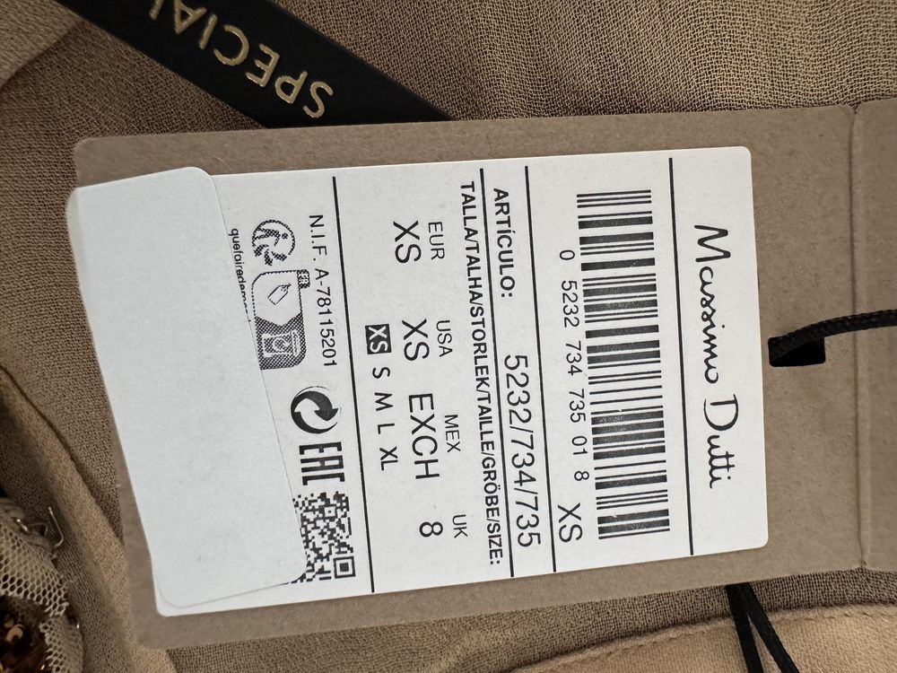 Spódnica Massimo Dutti złote cekiny XS S M