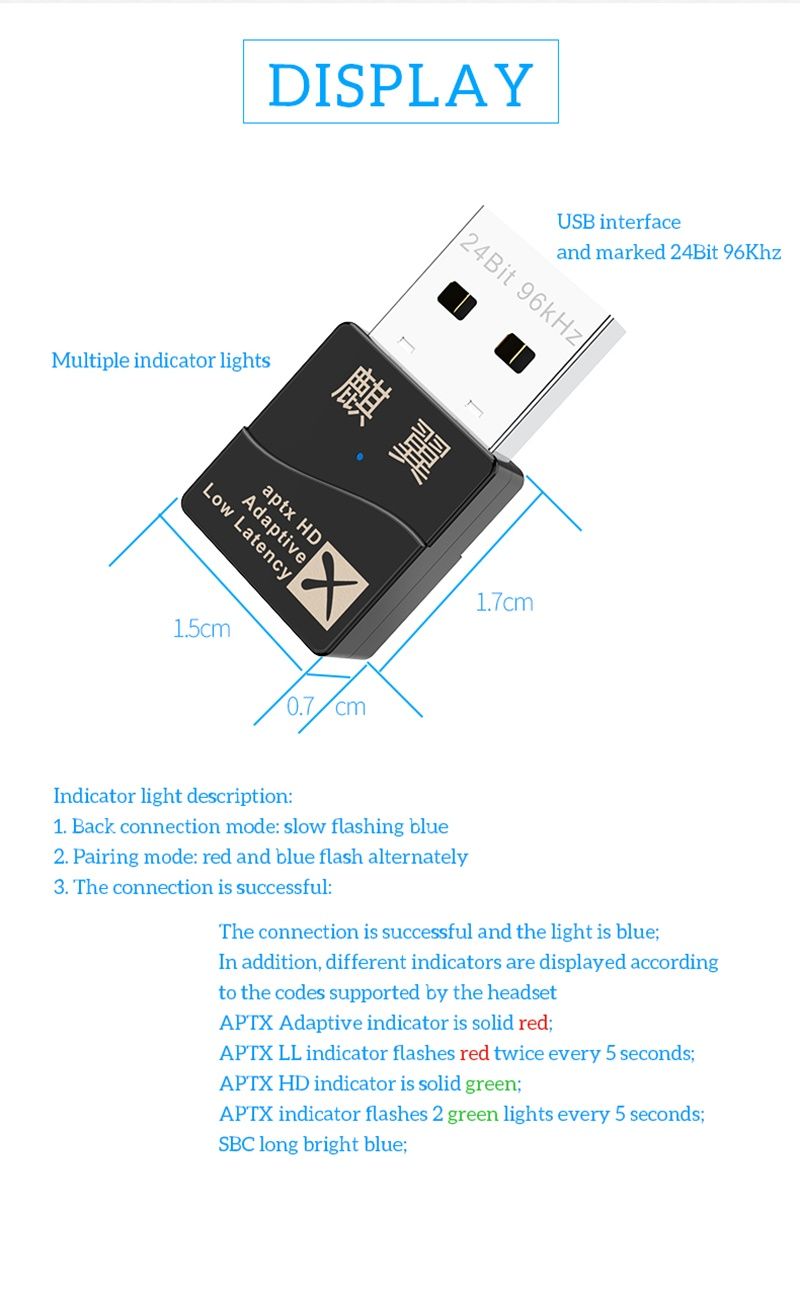 24Bit KB8P CSR Bluetooth аудио передатчик APTX HD/LL/Adaptive SBC, ACC