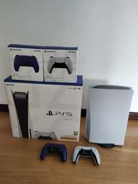 PlayStation 5, 825GB, z napędem, CFI-1216A, 2 pady, Gwarancja!