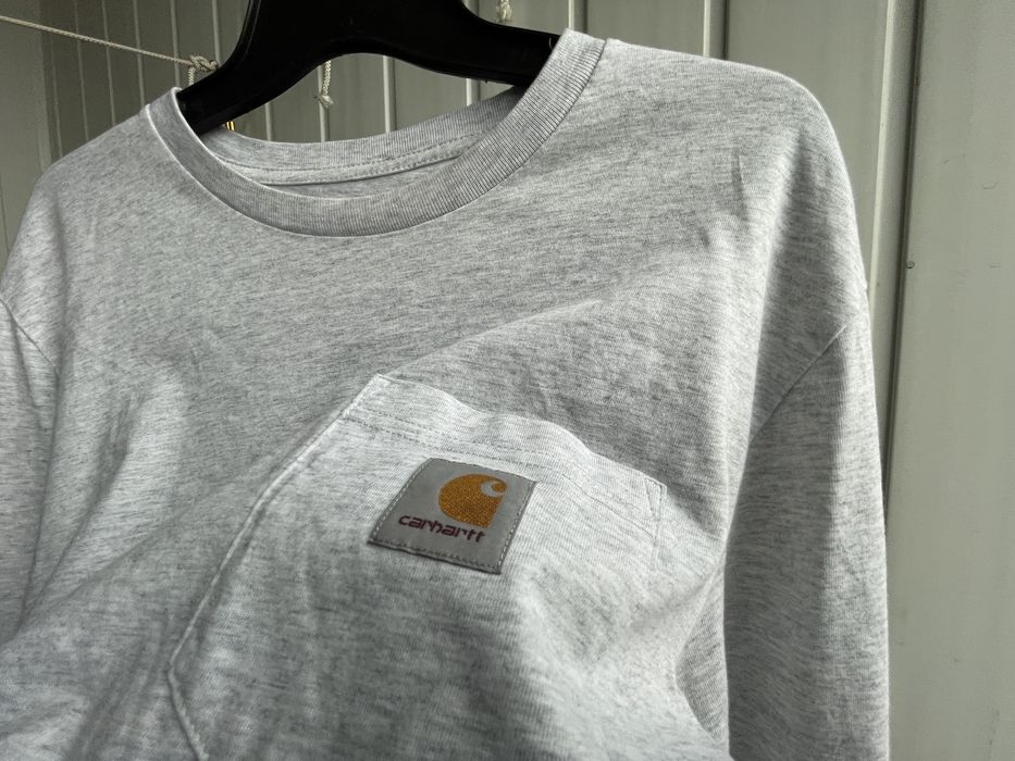 сірий лонгслів Carhartt, wip pocket / M