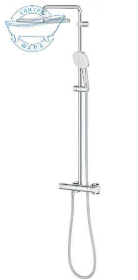 Душевая система с термостатом Grohe Tempesta 250 Cube хром 26689001