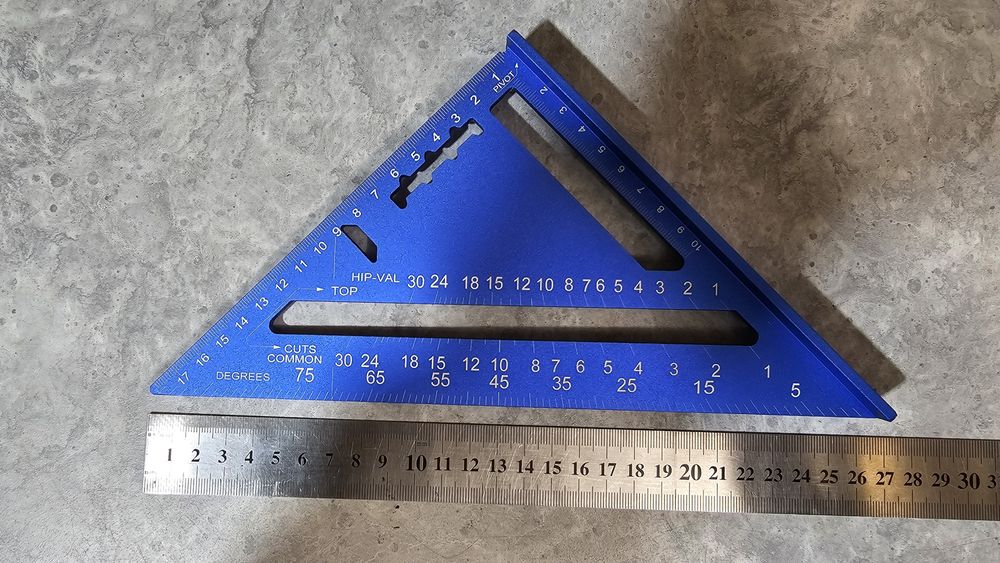 Kątownik aluminiowy ekierka stolarska niebieski