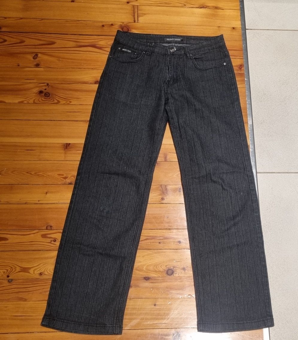 Czarne jeansy 38 M ROONEY Jeans spodnie jeansowe prosta nogawka dżinsy
