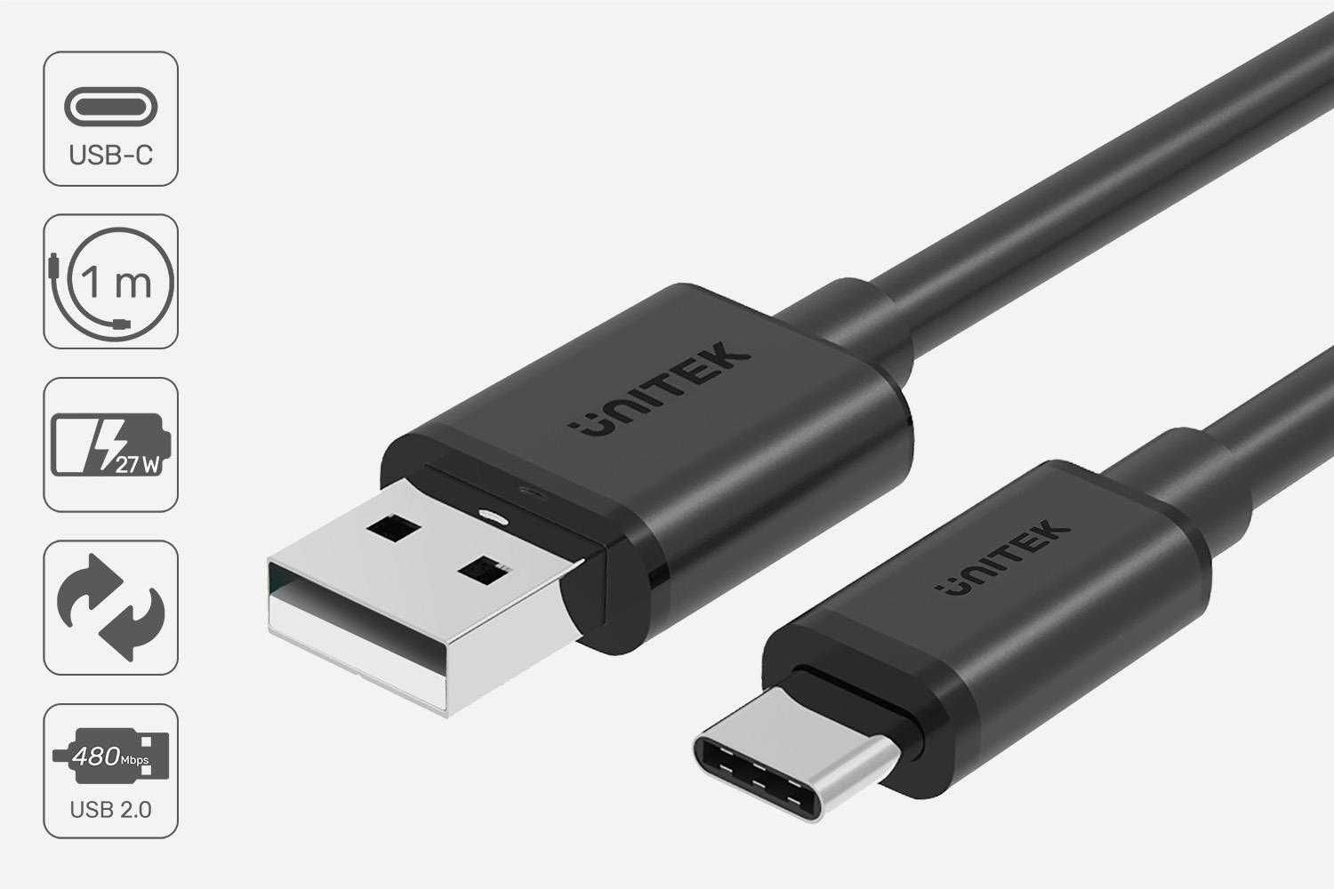 Kabel USB Unitek Y-C482BK USB-C 1m FV