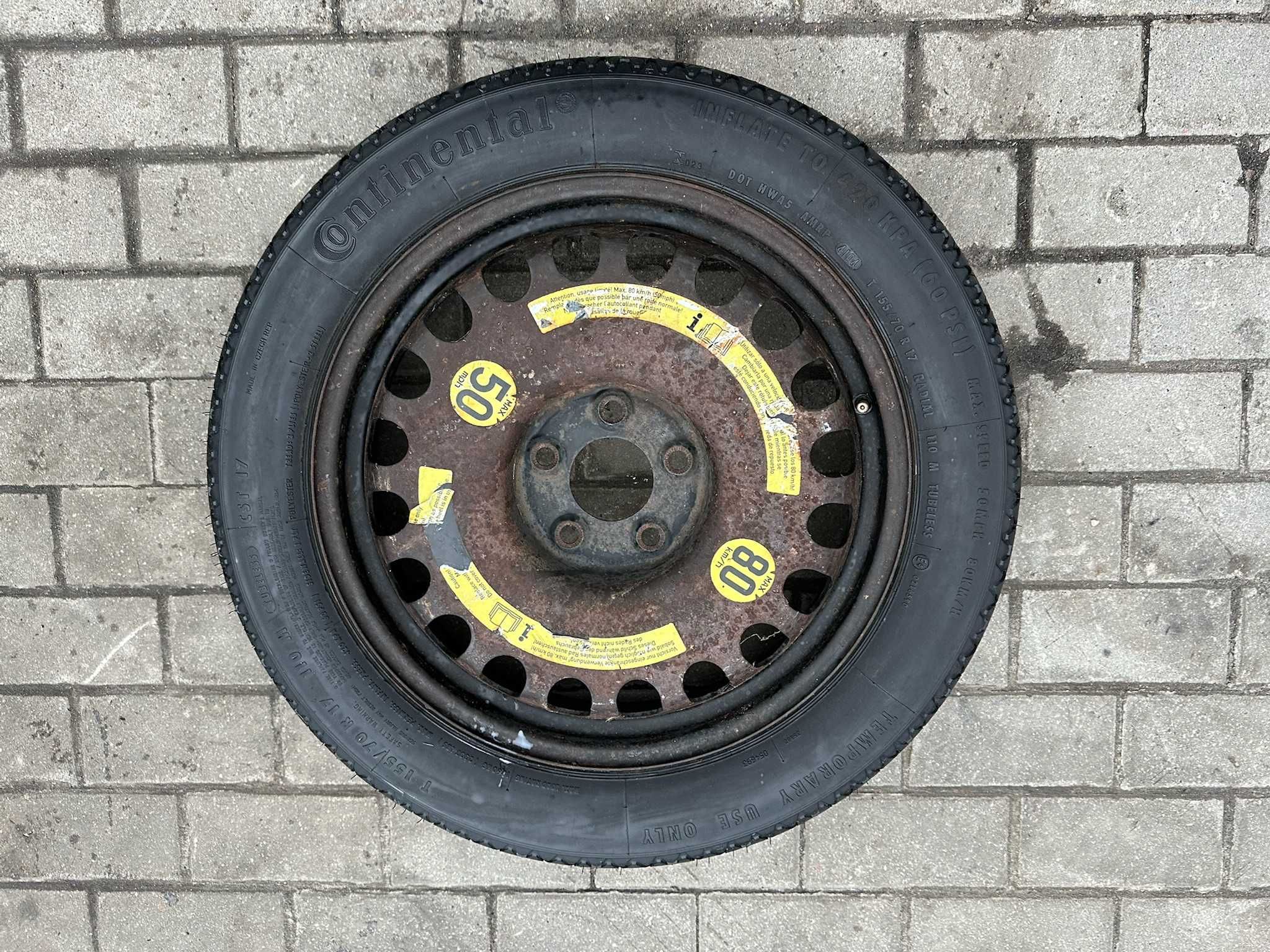 KOŁO DOJAZDOWE ZAPASOWE 17 Mercedes W211 W219 Audi 5X112 155/70R17