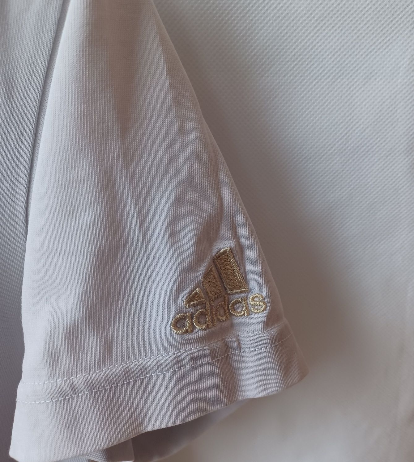 Adidas koszulka T-shirt bluzka top biała logo S 36