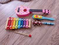Instrumenty muzyczne dla dzieci, dzwonki cymbalki ukulele