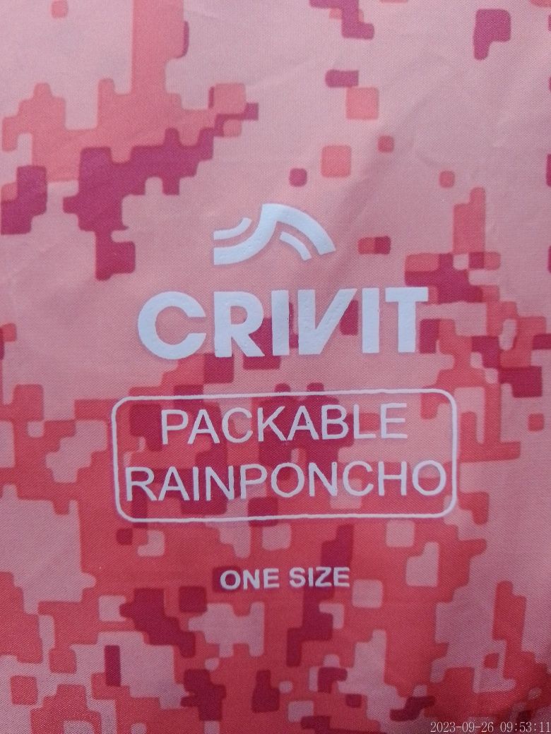 дощовик  Crivit (packable rainponcho)one size