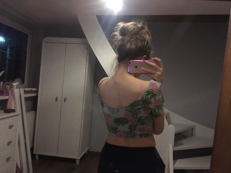 Top krótki floral H&M