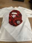 bape color camo big ape head tee white/red