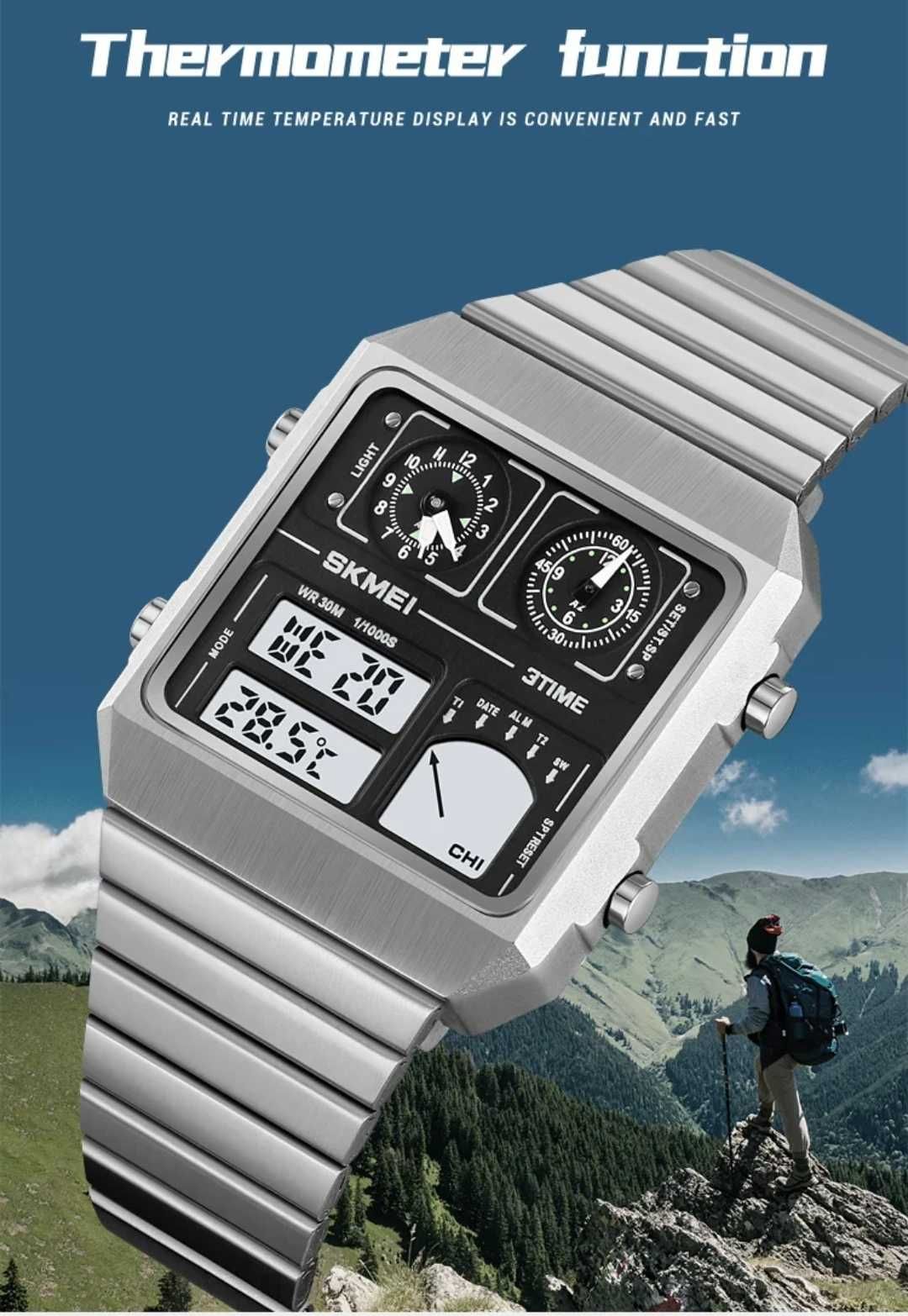 Часы SKMEI 2198 Ana-Digi Temp -легенда 1982 года (Humpbuck)