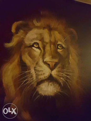 Pintura óleo original leão