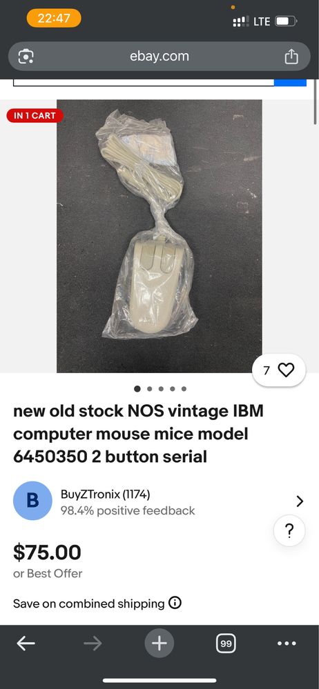 Мишка раритет IBM 6450350