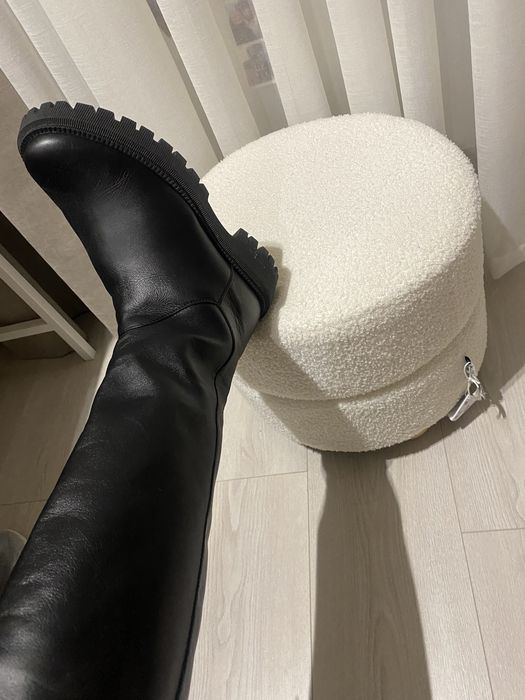 Чоботи сапожки шкіряні.