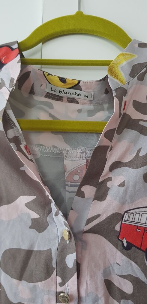 La Blanche cieniutka zwiewna moro bluzka r. 44