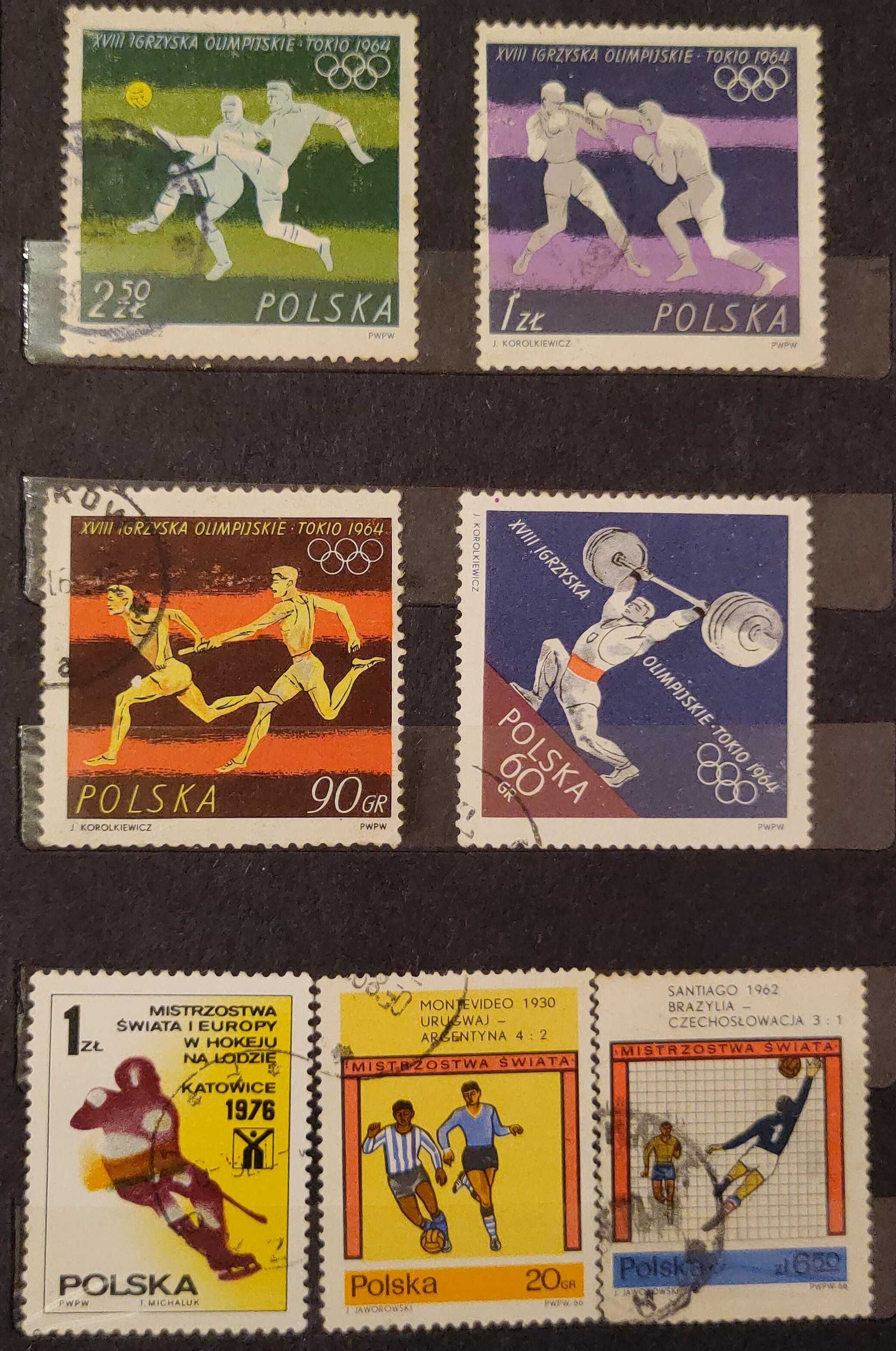 Znaczki pocztowe, znaczek pocztowy z Polski (54 sztuki), lata 70-80