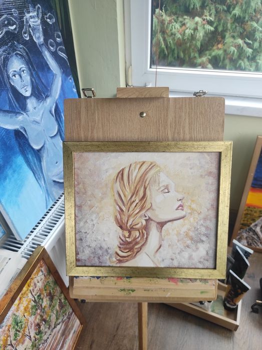 Obraz akryl jesienny ręcznie malowany 33,5 x 28,5