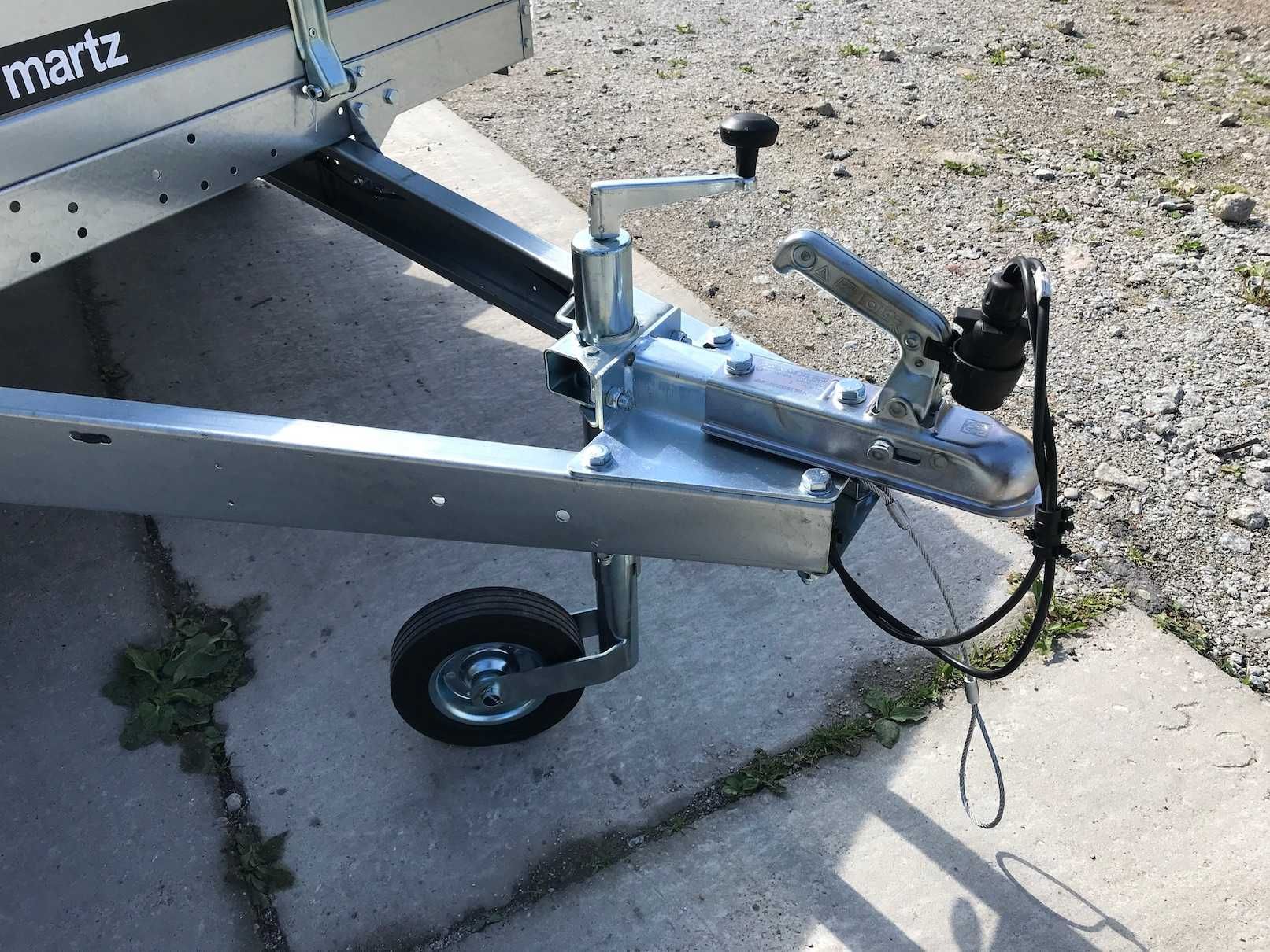 Szeroka dwuosiowa przyczepka samochodowa MARTZ PREMIUM 265/2 DMC 750KG