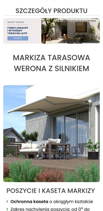 Całoroczna Markiza elektryczna Paramondo (również boczna)