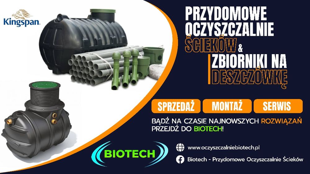 Przydomowa oczyszczalnia ekologiczna biolo zbiorniki na deszczowke