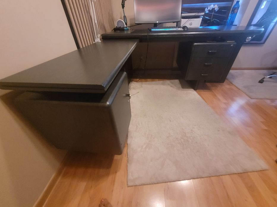 Biurko narożne drewniane