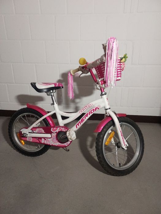 Rower dziecięcy 16cali biało-różowy